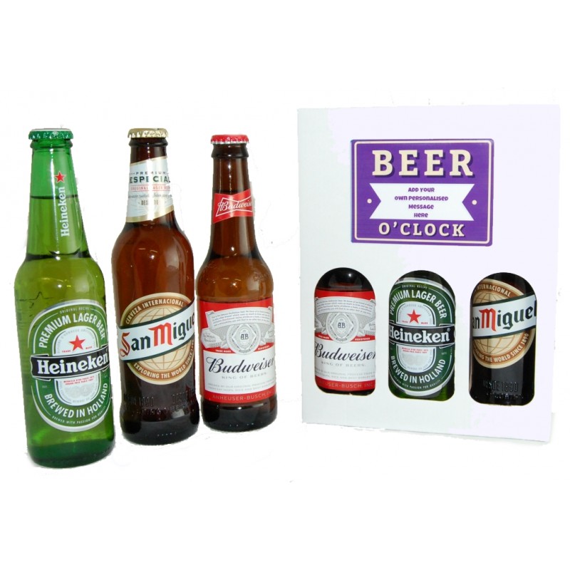 Personalised Beer O'Clock 3 Lager Gift