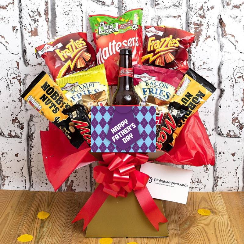 Fathers Day Beer and Bar Snacks Bouquet