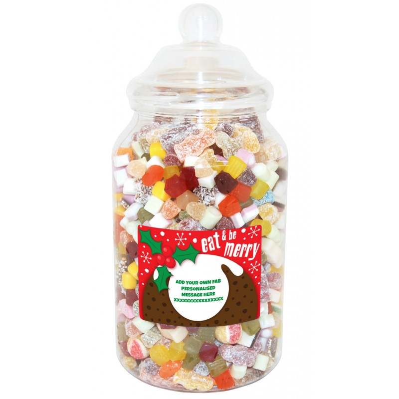 Personalised Be Merry Giant Sweet Jar