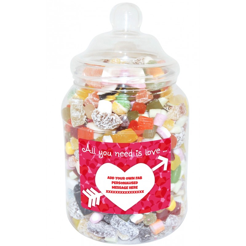 Personalised Love is all you need Large Sweet Jar