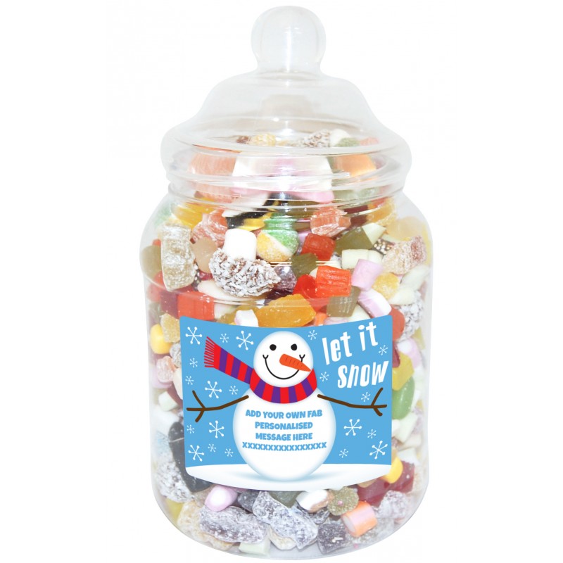 Personalised Snowman Large Sweet Jar