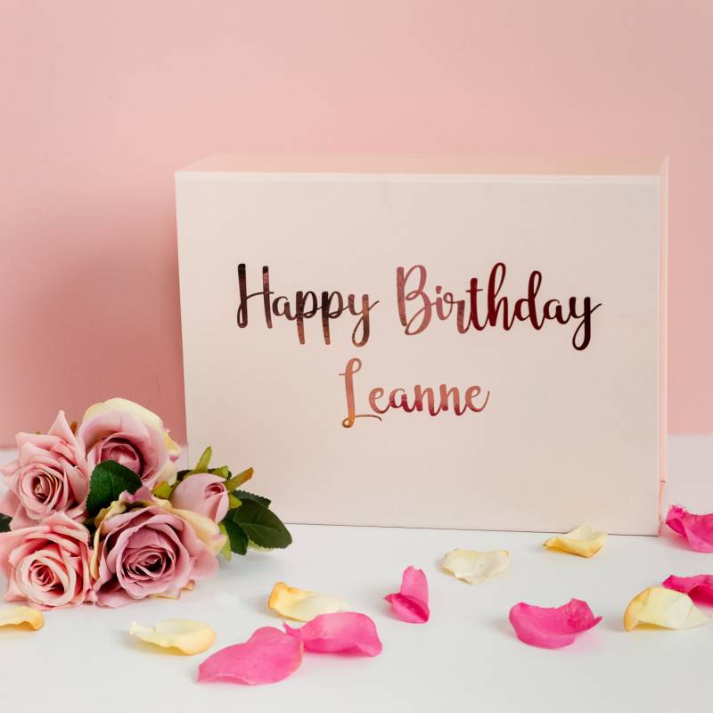Personalised Happy Birthday Luxury Pink Prosecco Hamper