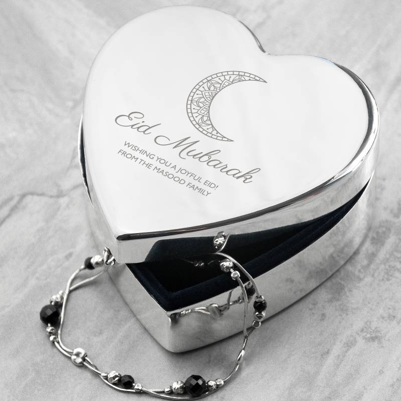 CPersonalised Eid Mubarak Heart Trinket Box