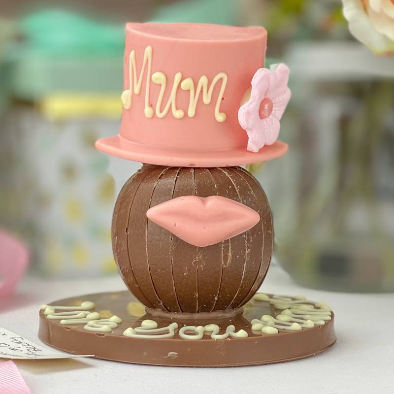Personalised Chocolate Orange With Pink Hat and Lips