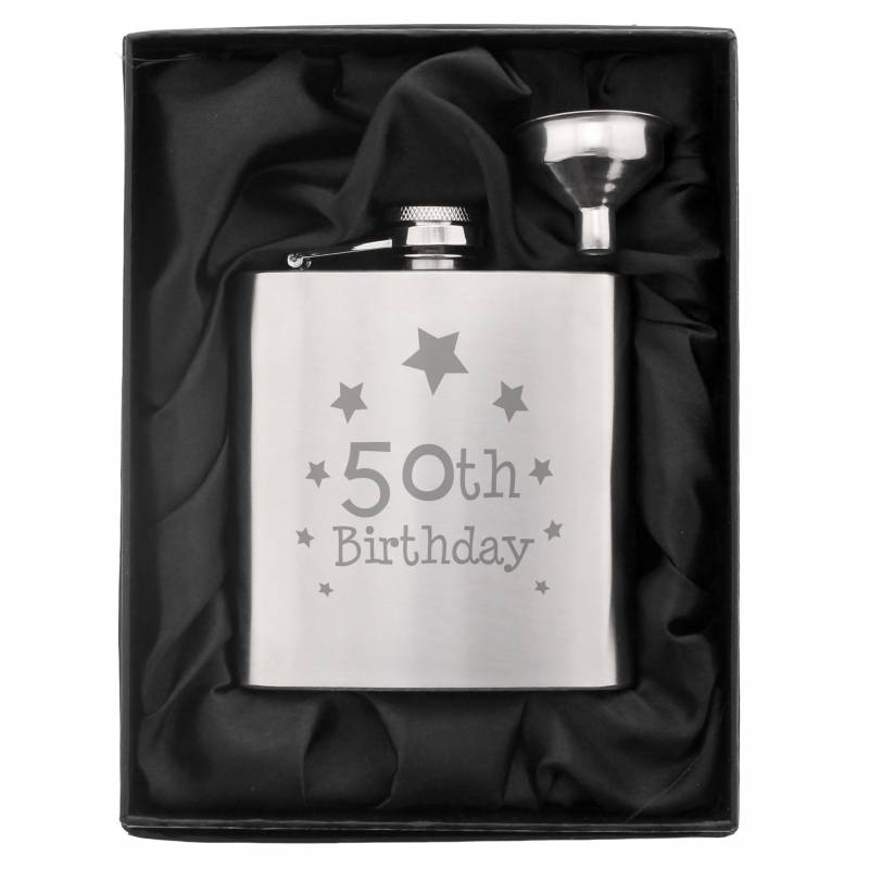50th Birthday Hip Flask
