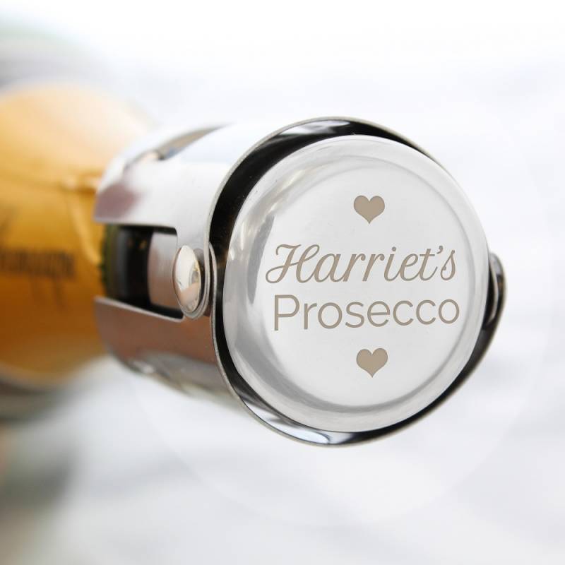 Personalised Heart Motif Prosecco Bottle Stopper