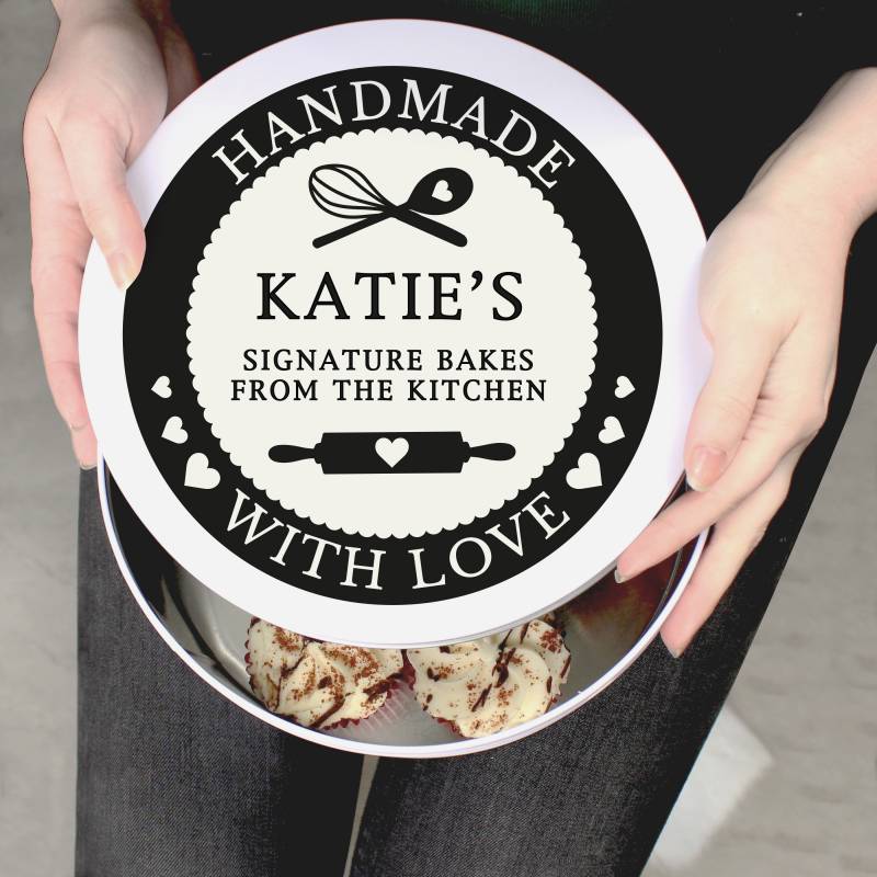 Personalised Hand Made With Love Cake Tin