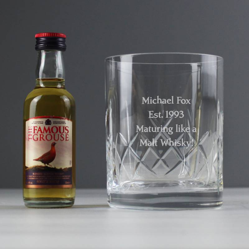 Personalised Crystal & Whisky Gift Set