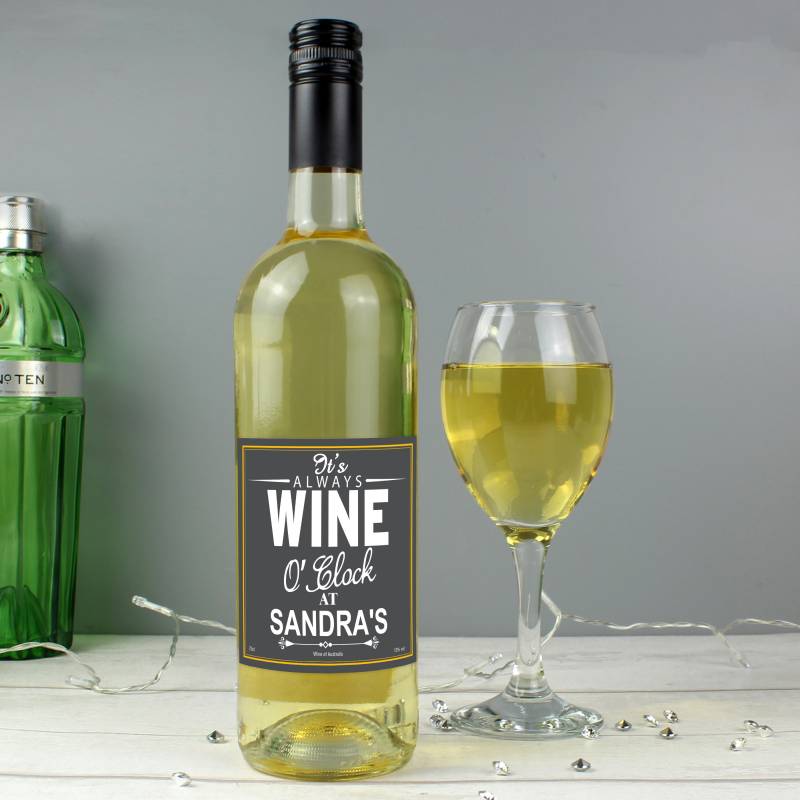 Personalised Wine OClock White Wine