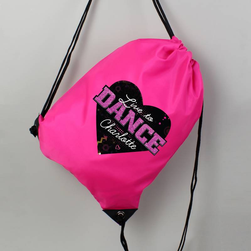 Personalised \'Live to Dance\' Pink Kit Bag