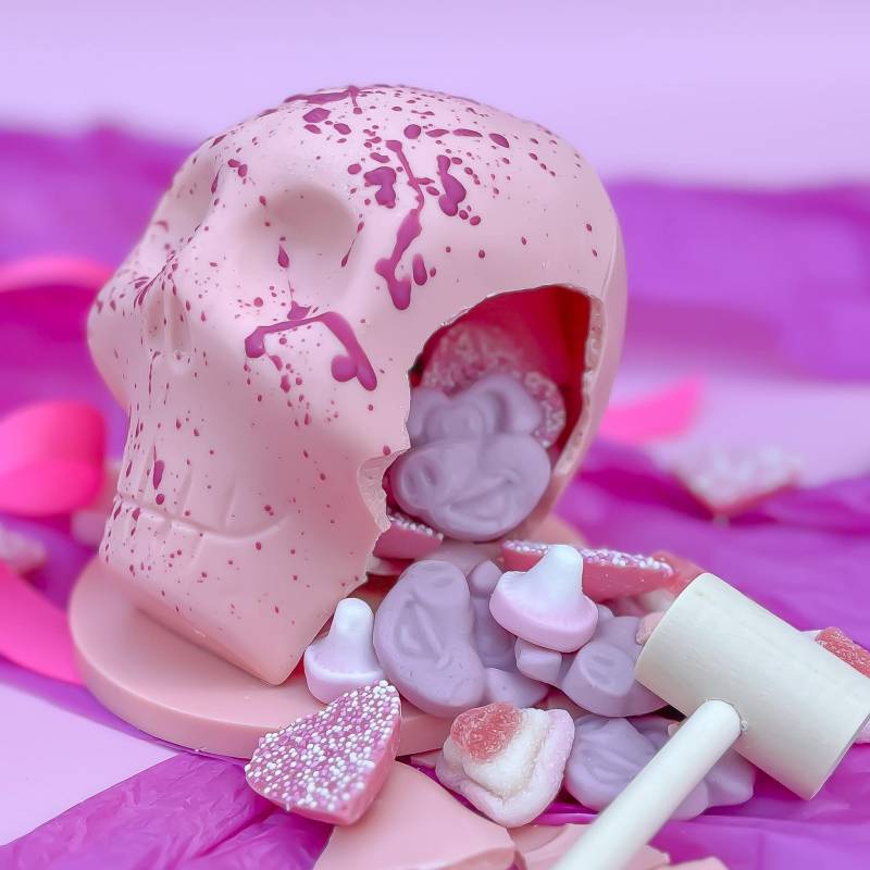 Pink Halloween Chocolate Smash Skull