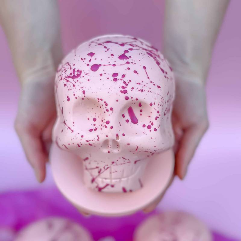 Pink Halloween Chocolate Smash Skull
