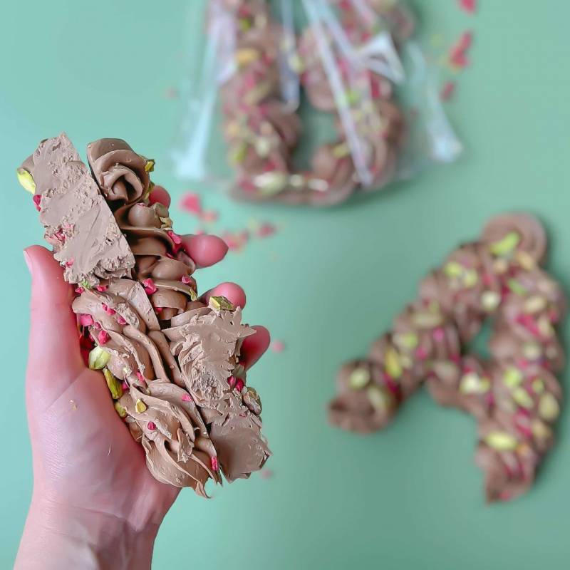 Raspberry And Pistachio Chocolate Truffle Letter