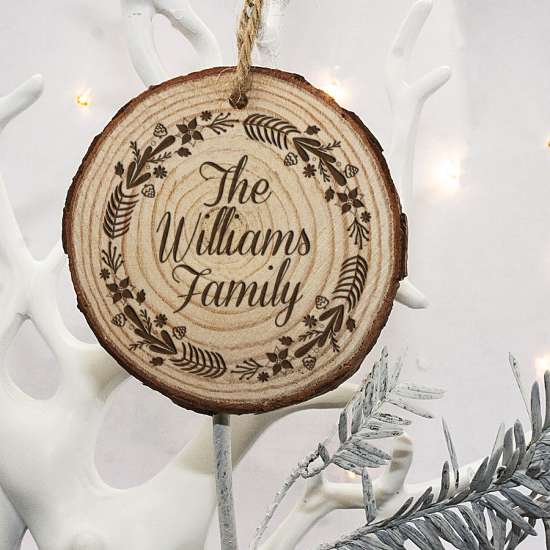 Personalised Engraved Family Christmas Tree Decoration