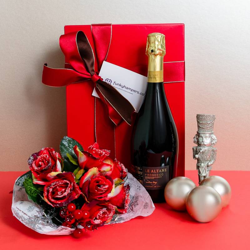 Christmas Prosecco and Flowers Hamper